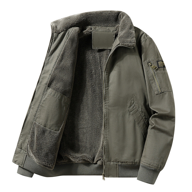 Stylish Winter Fleece-lined Aviator Jacket